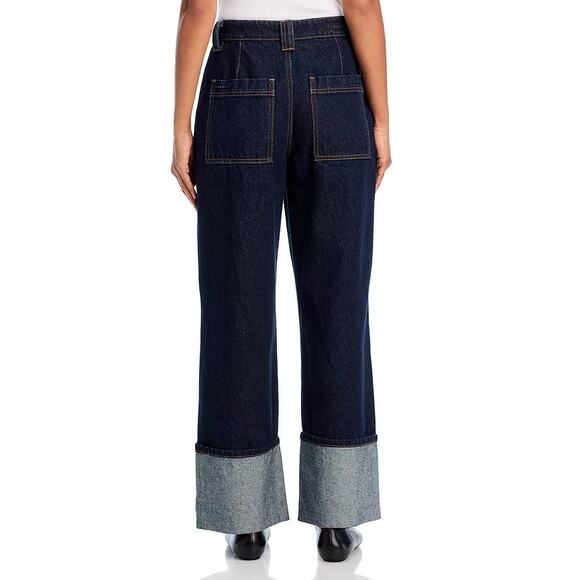 BlankNYC Women Deep Down Dark Wash Denim Wide Leg Utility Jeans Size 25 - Picture 5 of 6